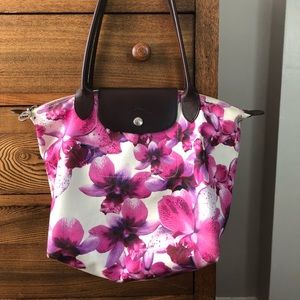 Longchamp purple orchid tote